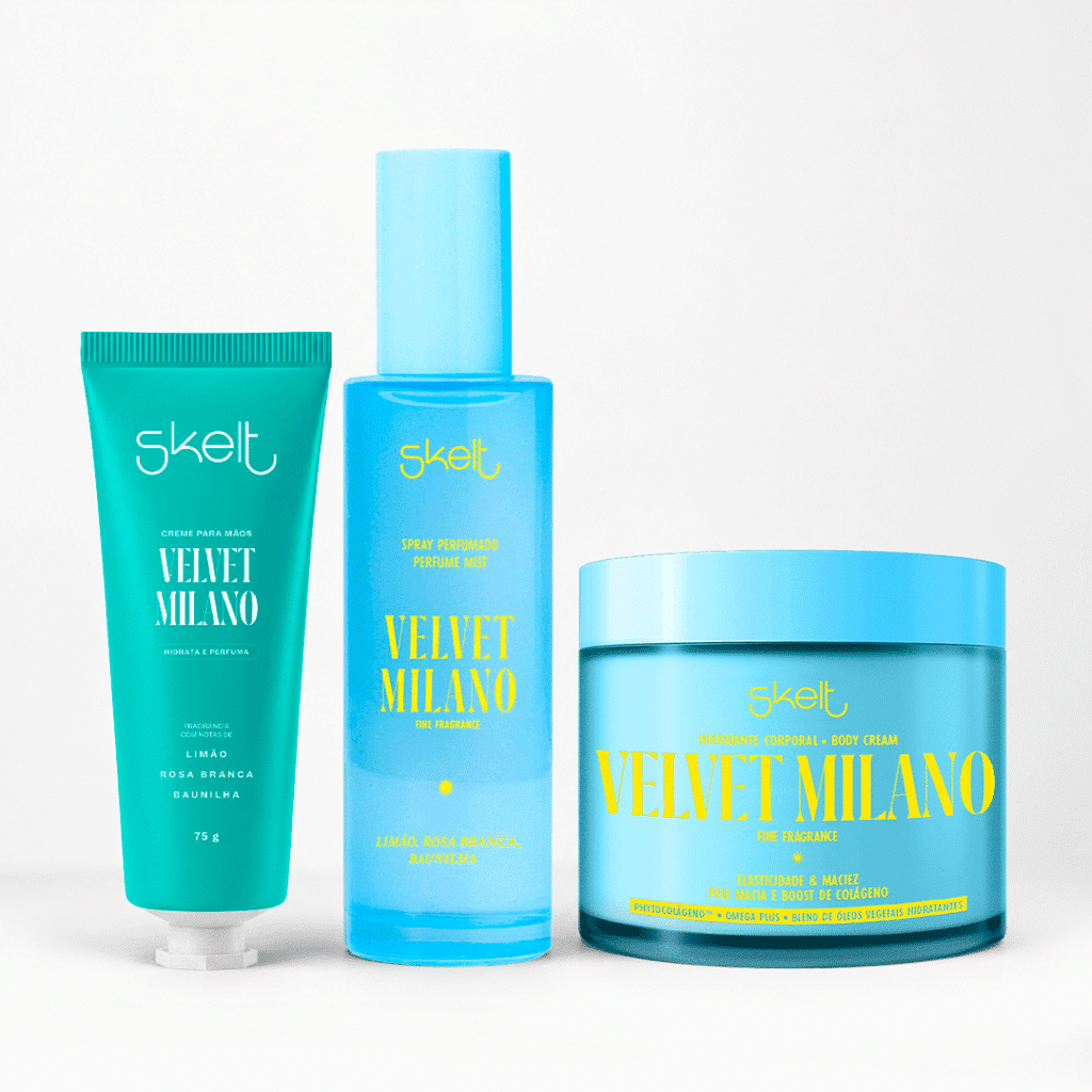Skelt hidratante kit completo com produtos diferentes e mesma fragrancia