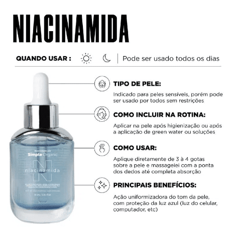 simple organic niacinamida para peles que necessitam